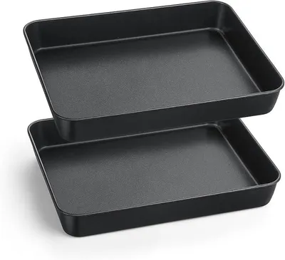 Produktbild von PolkaHome® Backblech-Set mit Antihaftbeschichtung, 2er Set, Edelstahl, Ofenform, 26,5 x 20,8 x 5 cm