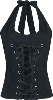 Produktbild von Black Premium by EMP Damen schwarzes Neckholder-Top mit Schnürung L
