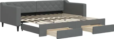 Obrázok produktu pre vidaXL Rozkladacia posteľ so zásuvkami Tmavo šedá 90x200 cm Látka