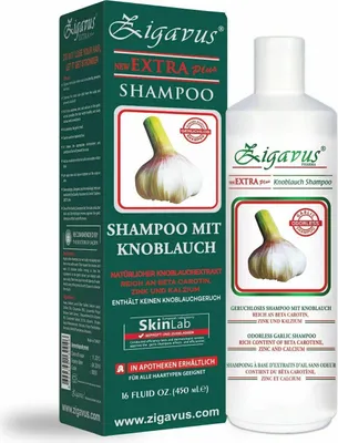 Produktbild von ZIGAVUS Extra Plus Knoblauch Shampoo 450ml gegen intensiven Haarausfall