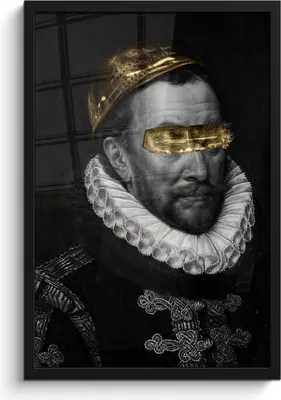 Produktbild von MuchoWow® MuchoWow® Gerahmtes Poster Wilhelm von Oranien - Adriaen Thomasz - Schwarz - Weiß 40x60 cm - Poster mit zchwarzem Bilderrahmen - Papierdruck - Wandbilder