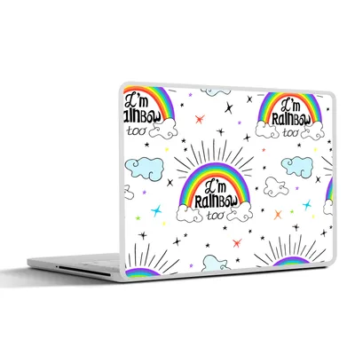 Produktbild von MuchoWow® Laptop Aufkleber Sticker Cover Regenbogen - Wolken - Muster 25x18 cm - Laptop-Deko
