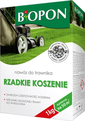 Zdjęcie produktu dla Biopon Nawóz Do Trawnika Rzadkie Koszenie Granulat 1Kg Gęsty Trawnik
