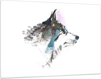 Produktbild von Bilder auf glas - Hund Illustration Fantasie - 120x80cm - Glasbilder - Wandbilder - Kunstdruck - zum Aufhängen bereit - Wanddekoration aus Glas - Glas Bilder - Wandbild auf Glas - GAA120x80-3100