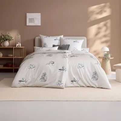 Produktbild von Estella Mako-Satin Bettwäsche Cats leinen 155x220 cm + 80x80 cm + 40x80 cm