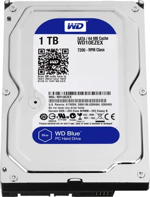 Obrázek produktu pro Western Digital Blue , 1 TB, 7200 ot/min, 64 MB, 3.5", Serial ATA III