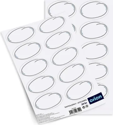 Obrázek produktu pro Orion | Nálepky na koření - Samolepicí etikety - na sklenice - Etikety na bylinky - Bílá - 20 kusů