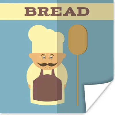 Produktbild von MuchoWow® Poster Brot - Bäcker - Jahrgang 50x50 cm - Wohnzimmerdekoration
