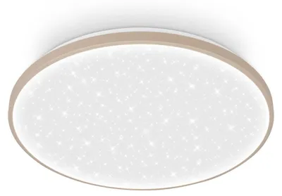 Produktbild von Briloner LED Deckenlampe Dimmbar Ø48x6,5 cm Rund 60W 8000lm 4000K Neutralweiß Sternenhimmel Beige - Deckenleuchte Wohnzimmer Schlafzimmer Büro