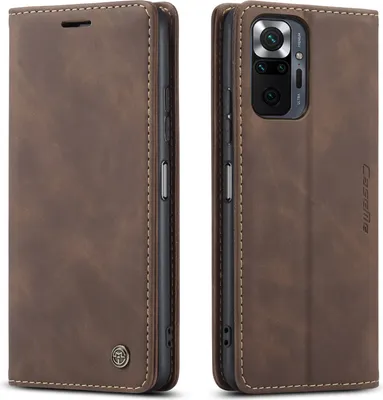 Produktbild von Redmi Note 10 Pro Hülle, Retro Kunstledertasche mit Standfunktion Schutzhülle für Xiaomi Redmi Note 10 Pro/Note 10 Pro Max Kaffee