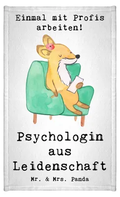 Produktbild von Mr. & Mrs. Panda Handtuch Psychologin Leidenschaft - Weiß - Geschenk, gäste wc, Baumwollhandtuch, Frotteehandtuch, Kleines, Klein
