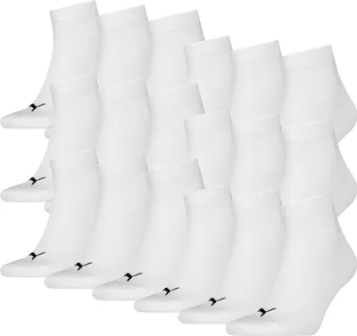 Produktbild von 18 Paar Uni Puma Quarter kurze Sportsocken in Weiß Größe 47-49