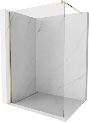 Image de Mexen Kioto paroi de douche 160 x 200 cm, Transparent 8 mm, Or - 800-160-101-50-00