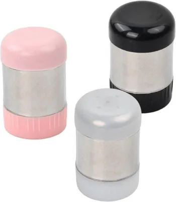 Produktbild von Edelstahl-Mini-Streuer-Set, 3-teilig, für Tischzucker und Gewürze, Reise