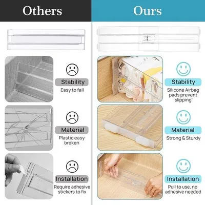 Image de 4 rangements transparents pour armoire | cintres réglables