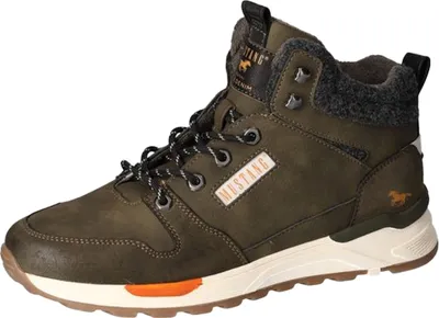 Produktbild von Mustang Herren Sneaker Stiefelette High Top Schnürbooty 4186-504, Größe:45 EU, Farbe:Grün