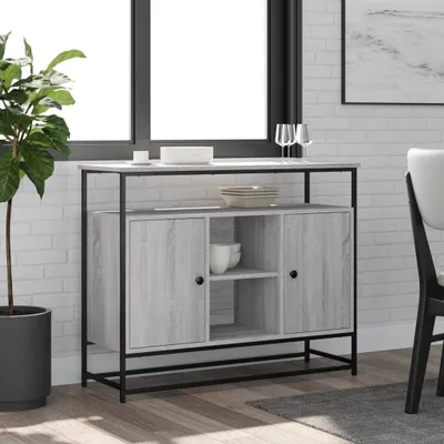 Zdjęcie produktu dla vidaXL Kredens szary Sonoma 100x35x80 cm Materiał drewnopochodny
