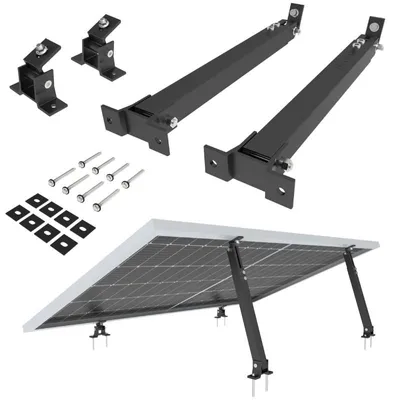 Obrázok produktu pre Nastaviteľné držiaky pre fotovoltaické panely, uhol 15° - 30°, sada 8 kusov, čierna farba