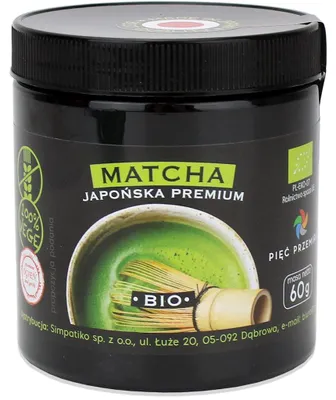 HERBATA ZIELONA MATCHA JAPOŃSKA BEZGLUTENOWA BIO 60 g - PIĘĆ PRZEMIAN