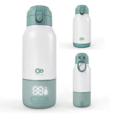 Immagine prodotto di Kinderkraft GAJA – Scaldabiberon portatile e thermos 2 in 1, 500 ml, riscaldamento in 120 secondi, 5 livelli di temperatura, mantenimento del calore fino a 20 ore, verde