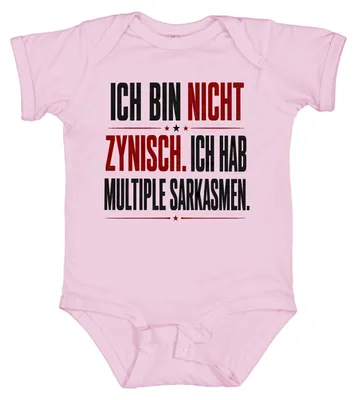Produktbild von Ich bin nicht zynisch Ich hab multiple Sarkasmen Statement Sarkasmus Baby Body, Pink, 0/3