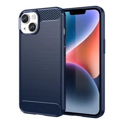 Image de Coque Carbon Shield TPU pour iPhone 14 - Protection Élégante en Bleu Foncé KP24730