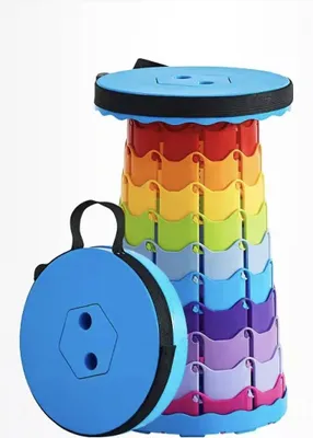 Produktbild von Klapphocker faltbar & höhenverstellbar I tragbarer Hocker für Garten & Outdoor Bunt