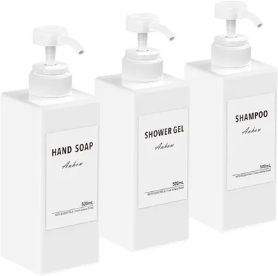 Obrázek produktu pro Dávkovače mýdla, 3 kusy, objem 500 ml, vhodné do kuchyně a koupelny, bílé barvy, moderní design