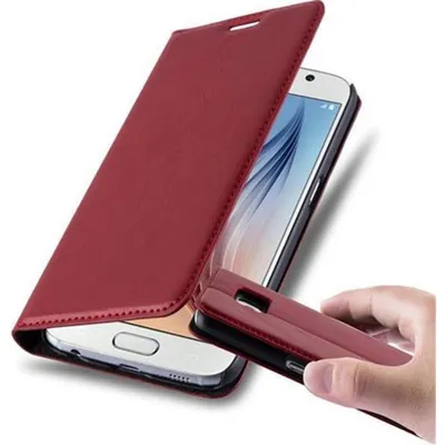 Image de Cadorabo Housse pour Samsung Galaxy S6 Housse de protection en rouge Housse pour portable Etui Case Cover Fermeture magnétique