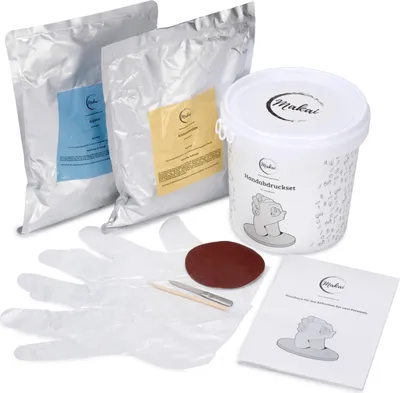 Produktbild von Makai Handabformset mit Videoanleitung für Zwei Personen 3D Handabdruck Set Gipsabdruck Set Geschenk für Paare Familie Hochzeit Jahrestag Valentin