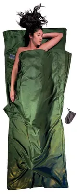 Produktbild von Cocoon Leicht-Reiseschlafsack, Rechteck, 220 x 90 cm, 100 % SEIDE, dark olive gr