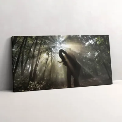 Produktbild von Elefant im Dschungel – Leinwandbild Wandbild – 120x60 cm – Leinwandbilder – Wandbilder – Schlafzimmer – Flur