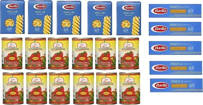 Produktbild von Testpaket Barilla italienisch Pasta ( 10 x 500g ) Fusilli - Spaghetti + Zia Rosa DOP Pomodoro San Marzano Tomate aus Kampanien Dose von 400g 12x 400g