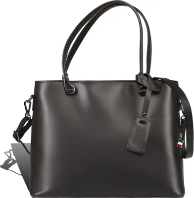 Produktbild von Florence Leder Tasche Damen Schultertasche schwarz 37x16x28cm inklusive Italien Flagge D2OTF175S1