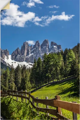 Produktbild von ARTland Wandbild, selbstklebend Villnösstal mit Dolomiten, Südtirol Größe: 80x120 cm