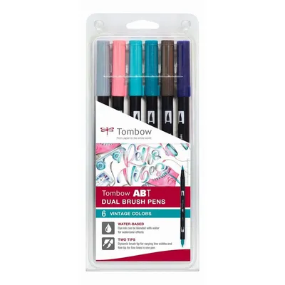 Obrázok produktu pre Tombow | ABT dual brush pen set Vintage colours 6pcs