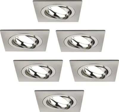 Produktbild von Ledvion 6er Set LED Einbaustrahler Edelstahl 3W dimmbar Kaltweiss