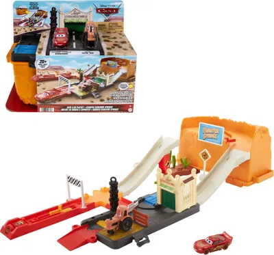 Produktbild von Disney Pixar Cars Rennspielset mit Aufbewahrungsbehälter und 1 Auto