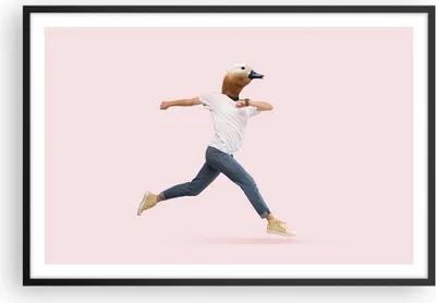 Produktbild von Gerahmtes Poster - Schwarzer Rahmen - Anthropomorphisierung Mensch Ente - 91,5x61 cm - Wand Bild - Wanddeko - Wandbilder - Kunstposter - Wandposter - Bilderrahmen - Bilder - Kunstdruck P2BAA91x61-4597