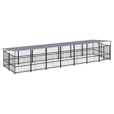 Obrázek produktu pro vidaXL Venkovní bouda pro psy se střechou Ocel 13,14 m²