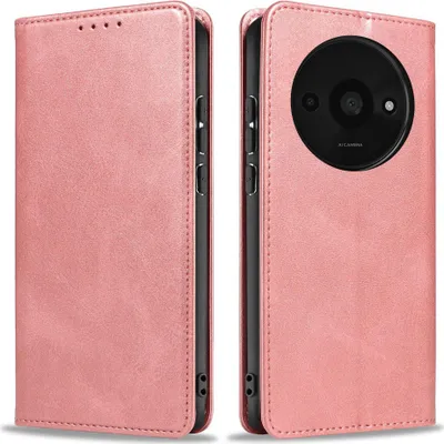 Produktbild von Handyhülle für Xiaomi Redmi A3 Kunstleder Flip Cover Hülle Handytasche Case Kartenfach Farbe: Rosa