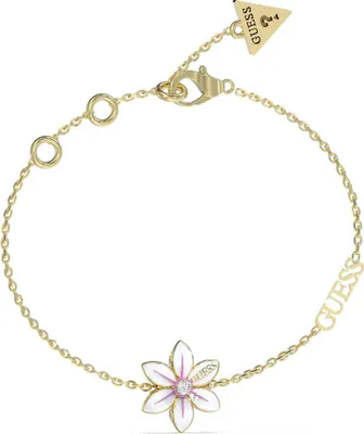 Immagine prodotto di Bellissimo bracciale placcato oro con fiore di loto bianco JUBB04134JWYGWH, 18,5 cm
