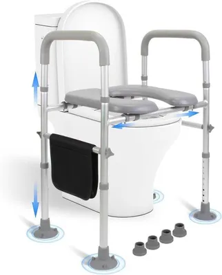 Produktbild von Verstellbarer Toilettenstuhl mit Armlehnen – Für einen sicheren und komfortablen Sitz, bis zu 150 kg Tragkraft