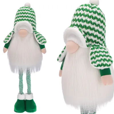 Imagen del producto de JUMI: Adorno navideño con figura de gnomo brillante, 87 cm, extensible