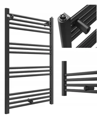 Obrázek produktu pro Granitan – koupelnový radiátor – sušák na ručníky – 100 × 60 cm – černý – ohřívač ručníků – PUERTO