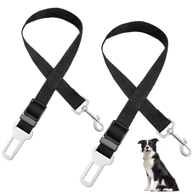 Immagine prodotto di Cinture di sicurezza per cani, per auto, 2 pezzi, regolabili, in nylon, colore nero