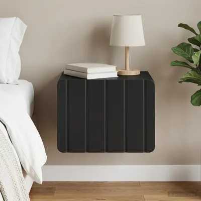 Image de Maison Exclusive - Table de chevet murale noire 33 x 34,5 x 24 cm