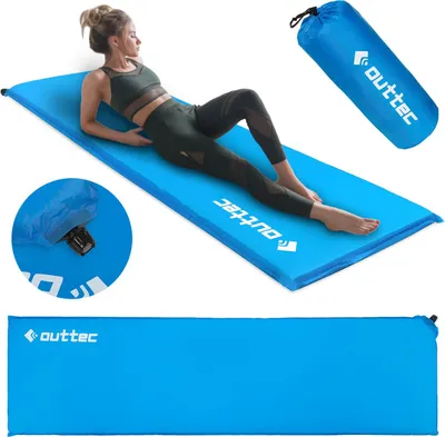 Obrázek produktu pro Outtec® Samonafukovací matrace, nafukovací karimatka, karimatka na spaní - 180x53 cm - ultralehká, voděodolná nafukovací matrace, nafukovací postel pro kempování v přírodě