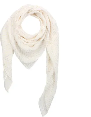 Produktbild von Baumwolltuch - weiß Lurex gold - quadratisches Tuch