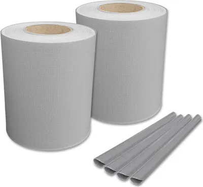 Produktbild von 2 Rollen Sichtschutzstreifen 19 cm x 50 m RAL 7040 Fenstergrau inkl. Klemmschienen